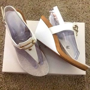 Beautiful white summer wedges brand new with box
